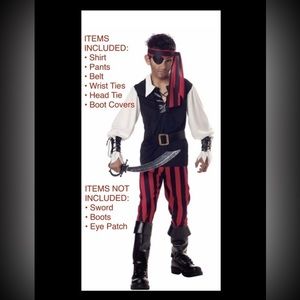 Boys Pirate Halloween Costume Youth Size Large 10/12